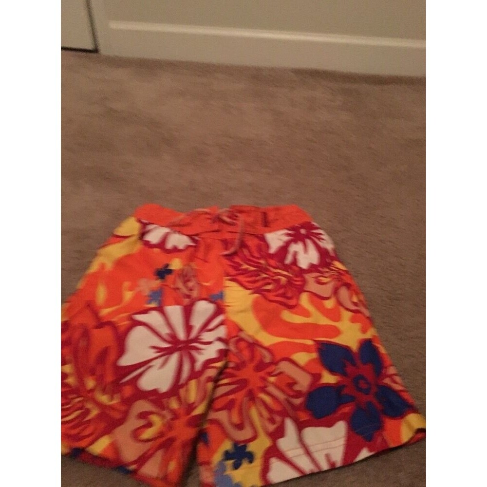 Sand N Sun Boys Floral Print Swim Board Shorts with Mesh Lining Size 7